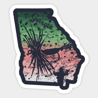 Vintage Big Fly Distressed Rainbow Trout Steelhead Georgia Fly Fishing Sticker